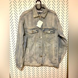 NWT, By Egreis VINTAGE INSPIRED White Wash Denim Jean Jacket, Size XS👖80s VIBES